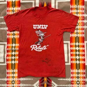 Vintage70s UNLV Rebels Hey Reb Mascot T-Shirt Single Stitch Red Logo 7